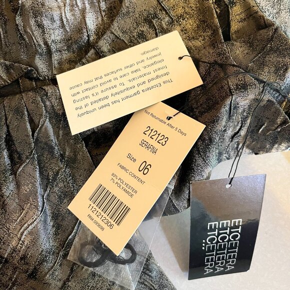 NWT Etcetera Set Top Size 6 Skirt Size 4 Burnished Metallic - Picture 15 of 16